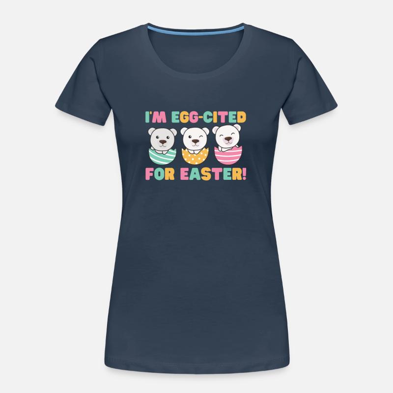 cute polar bears at Easter with Easter eggs polar bear Women's Premium Organic T-Shirt