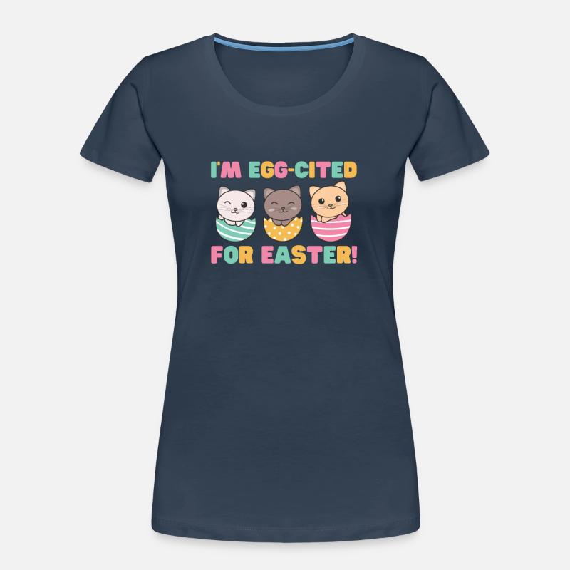 cute cats at Easter with Easter eggs cat Women's Premium Organic T-Shirt