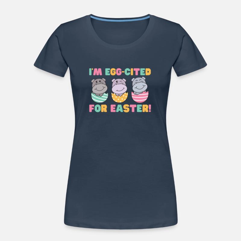 sweet hippos for Easter with Easter eggs hippo Women's Premium Organic T-Shirt