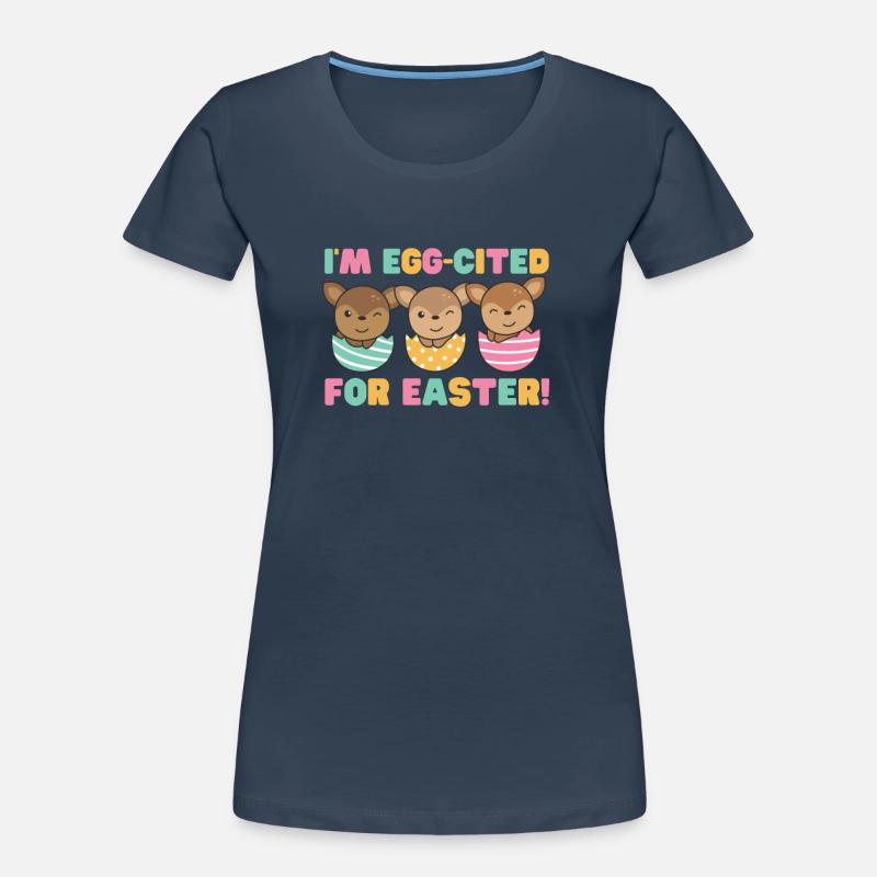 sweet deer at Easter with Easter eggs deer Women's Premium Organic T-Shirt