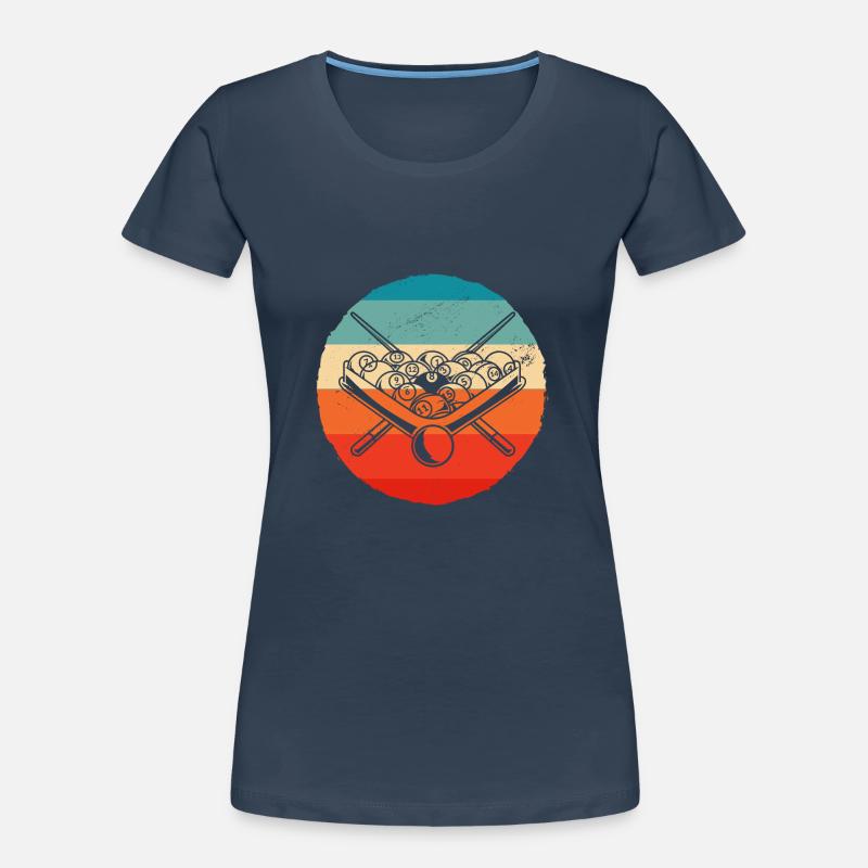 Retro Graphic Pool Billard Snooker Billard Cue 8-B Women's Premium Organic T-Shirt