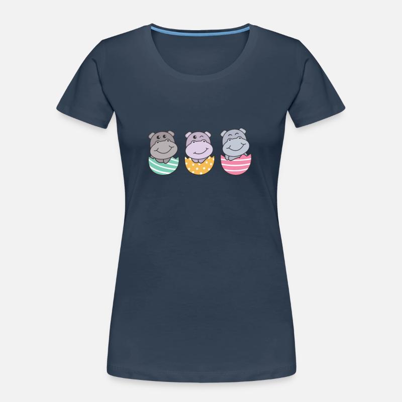 sweet hippos for Easter with Easter eggs hippo Women's Premium Organic T-Shirt