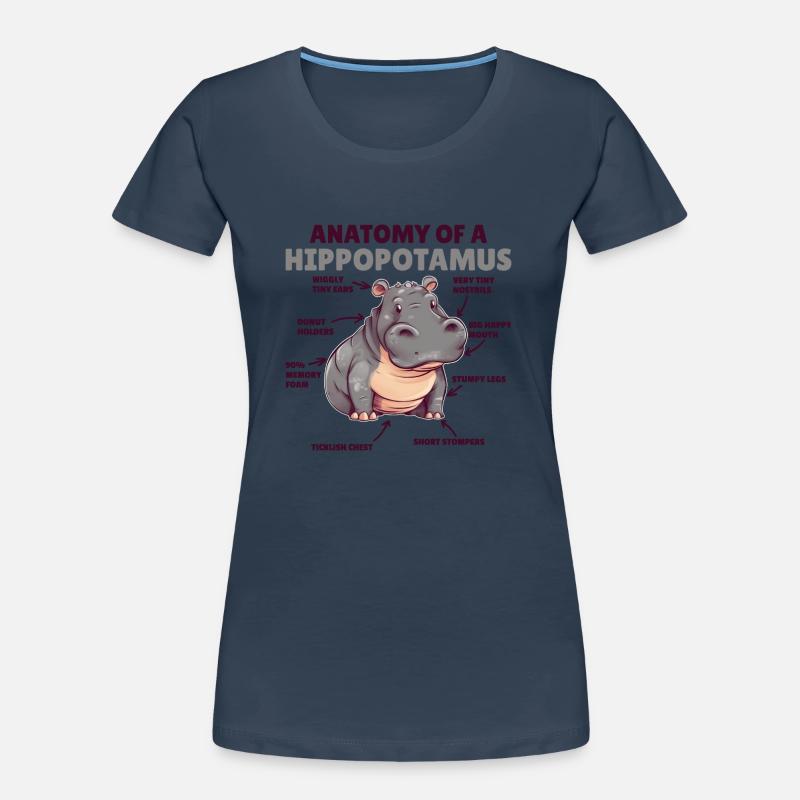 Explication de l’hippopotame doux Anatomie d’un hippopotame T-shirt bio Premium Femme