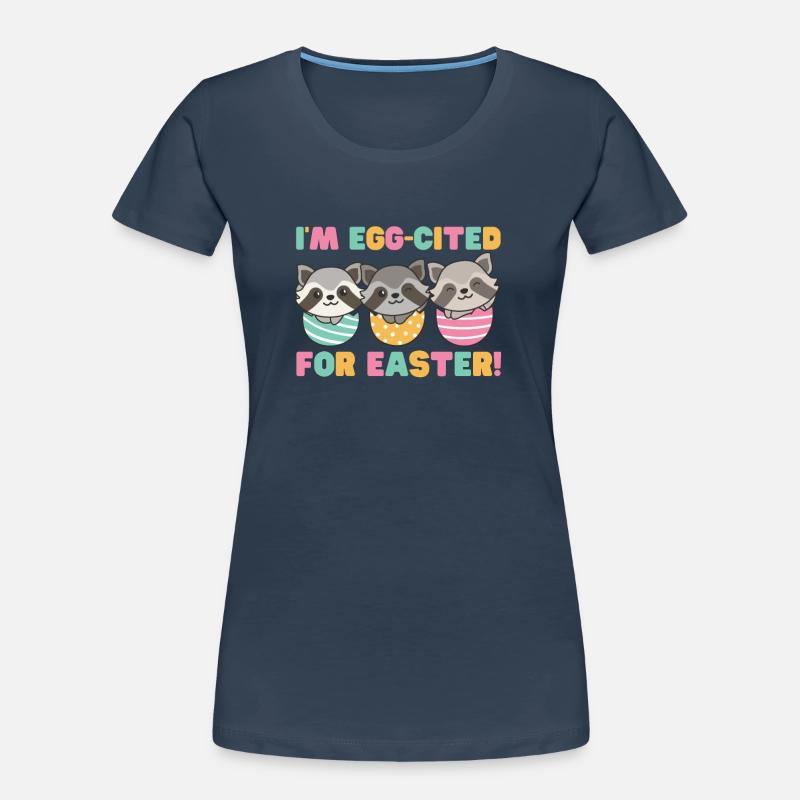cute raccoons for Easter with Easter eggs raccoon Women's Premium Organic T-Shirt