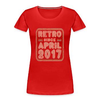 Birthday April 2017 Retro Gift - Women's Premium Organic T-Shirt - navy - Front - Mia (176cm)
