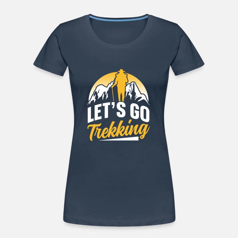 Lad os gå trekking vandreture elskere vandrere - Dame Premium T-shirt af økologisk bomuld - hvid