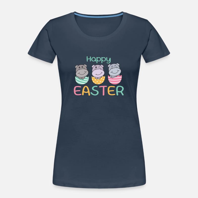 sweet hippos for Easter with Easter eggs hippo Women's Premium Organic T-Shirt