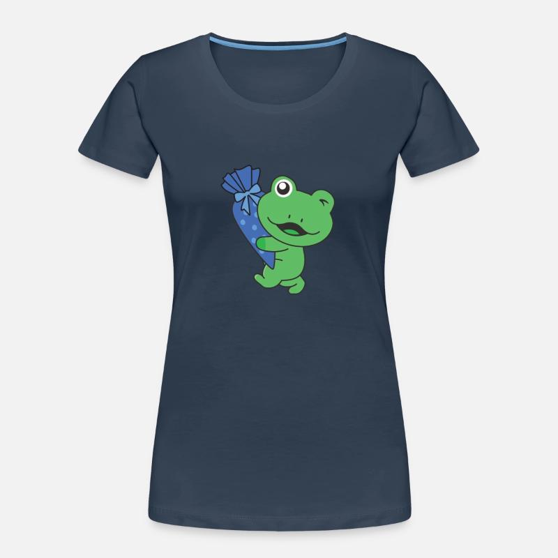 bye bye kindergarten hello school frog Women's Premium Organic T-Shirt