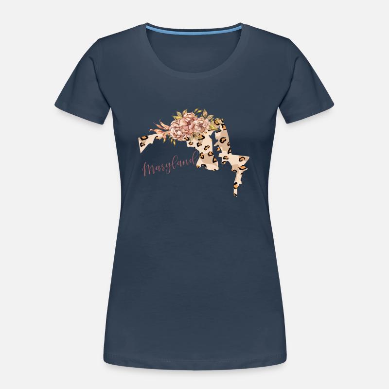 Maryland Leopard Pattern Map Leo Women's Premium Organic T-Shirt