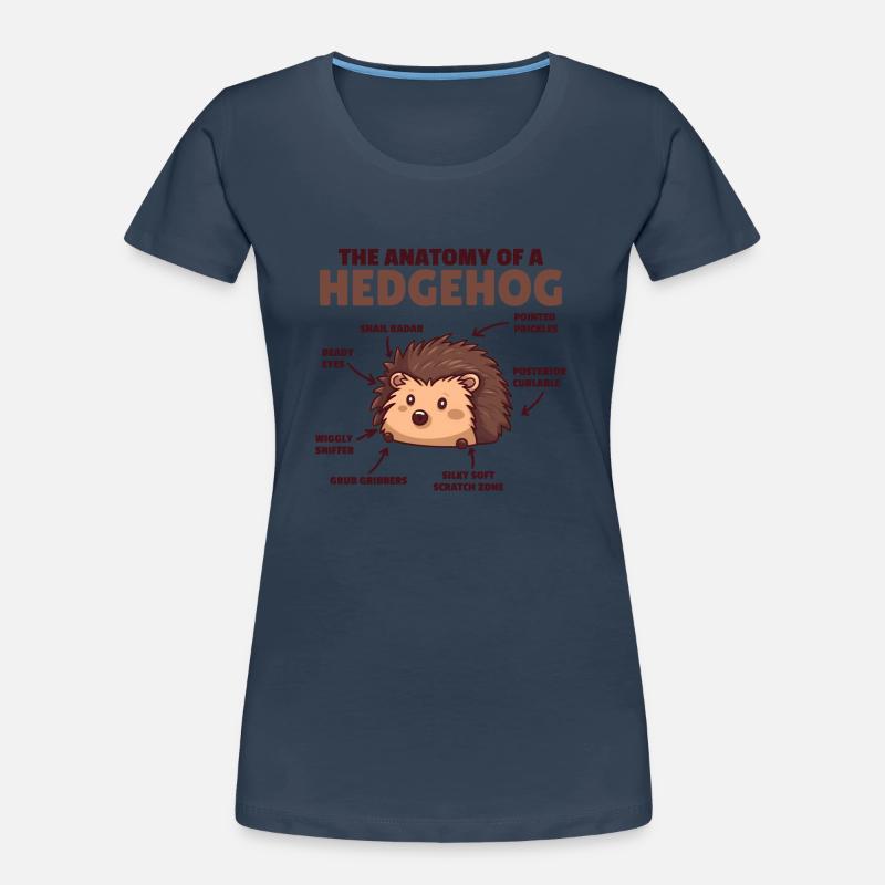 explication de hérisson mignon Anatomie d’un hérisson T-shirt bio Premium Femme