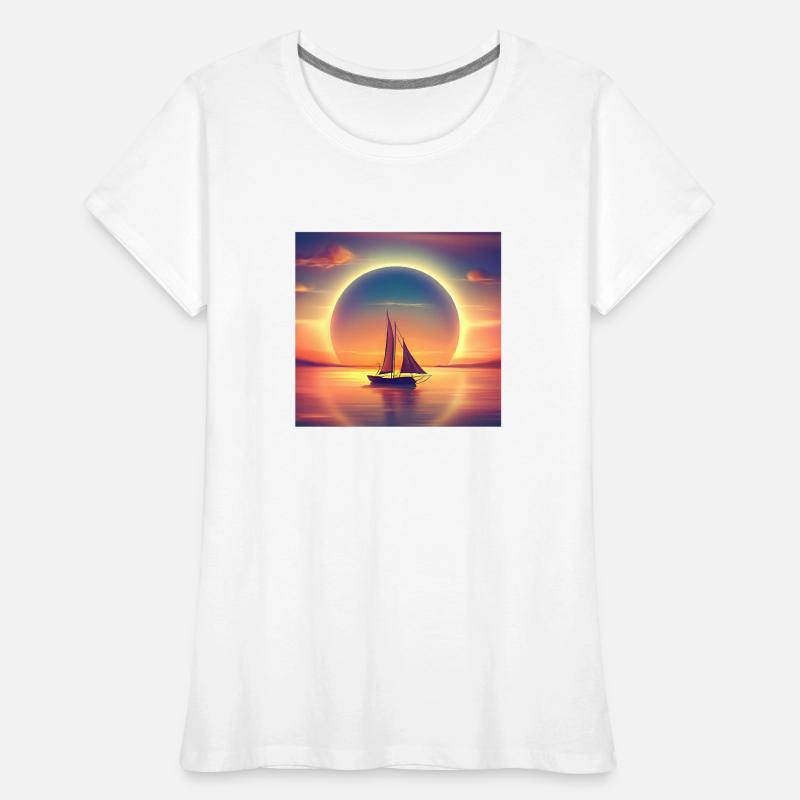 Sailboat sails into the sunset Angular Women's Premium Organic T-Shirt