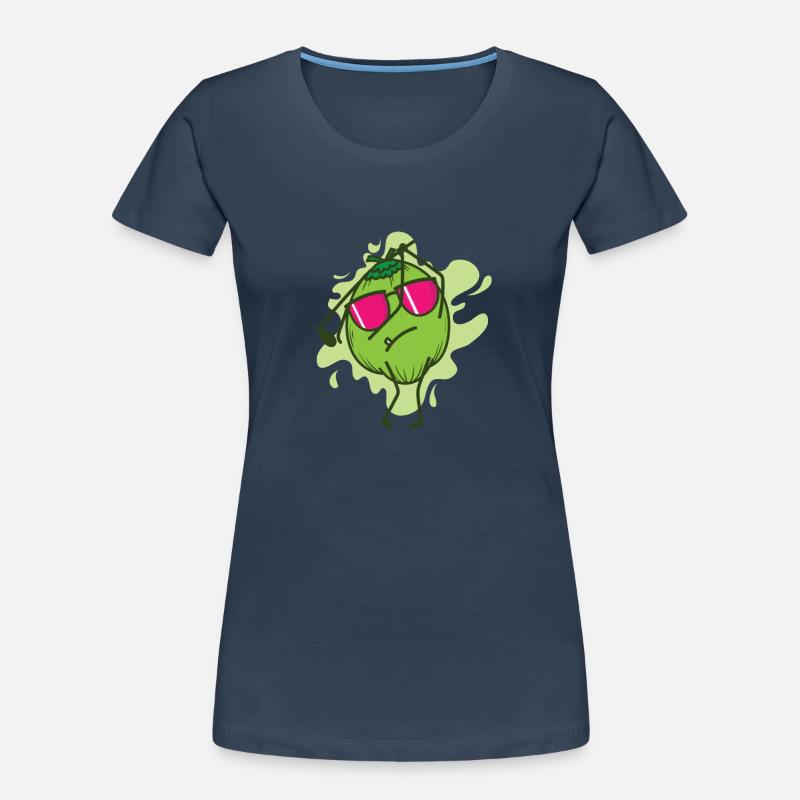 Coconut while golfing fruit palm tree Women's Premium Organic T-Shirt