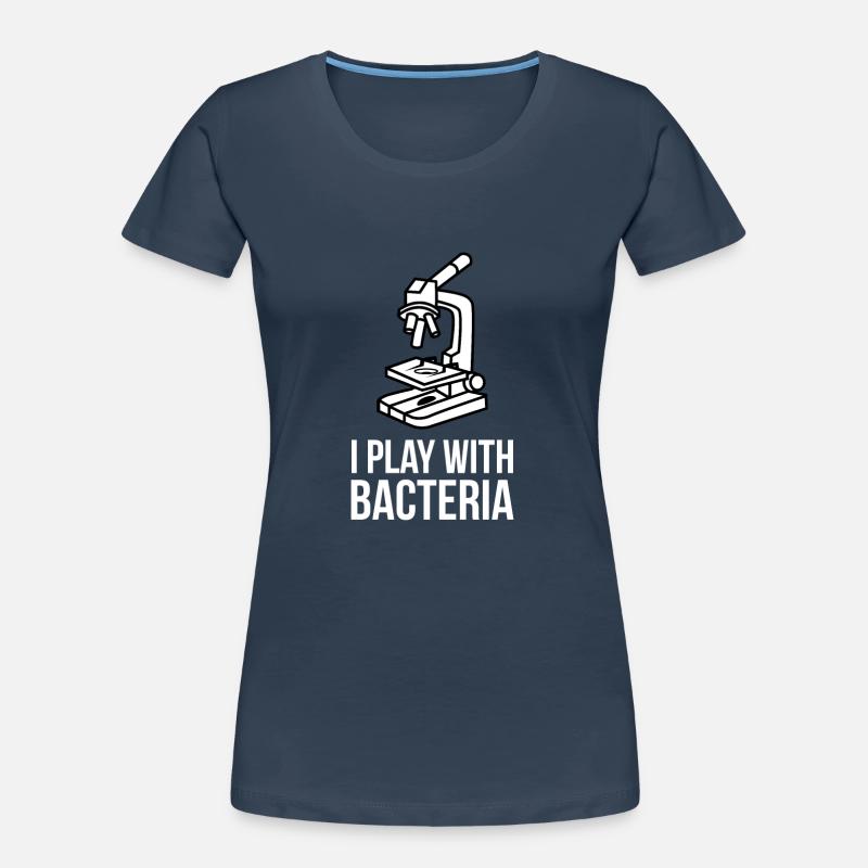 Je joue avec des microscopes bactériens microscope T-shirt bio Premium Femme