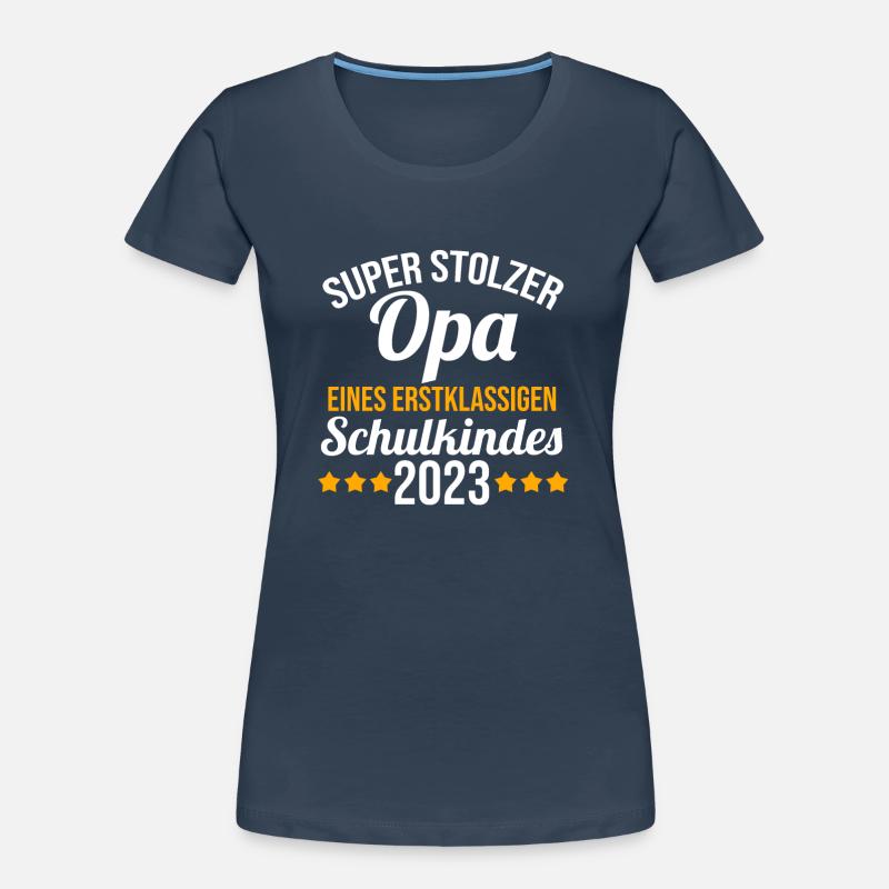 Stolzer Opa eines Schulkind 2023 Einschulung Frauen Premium Bio T-Shirt