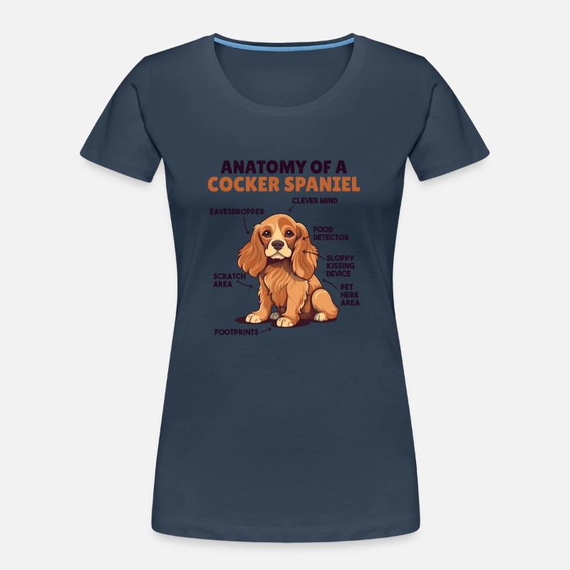 Explication du chien Anatomie d’un cocker Spaniel T-shirt bio Premium Femme
