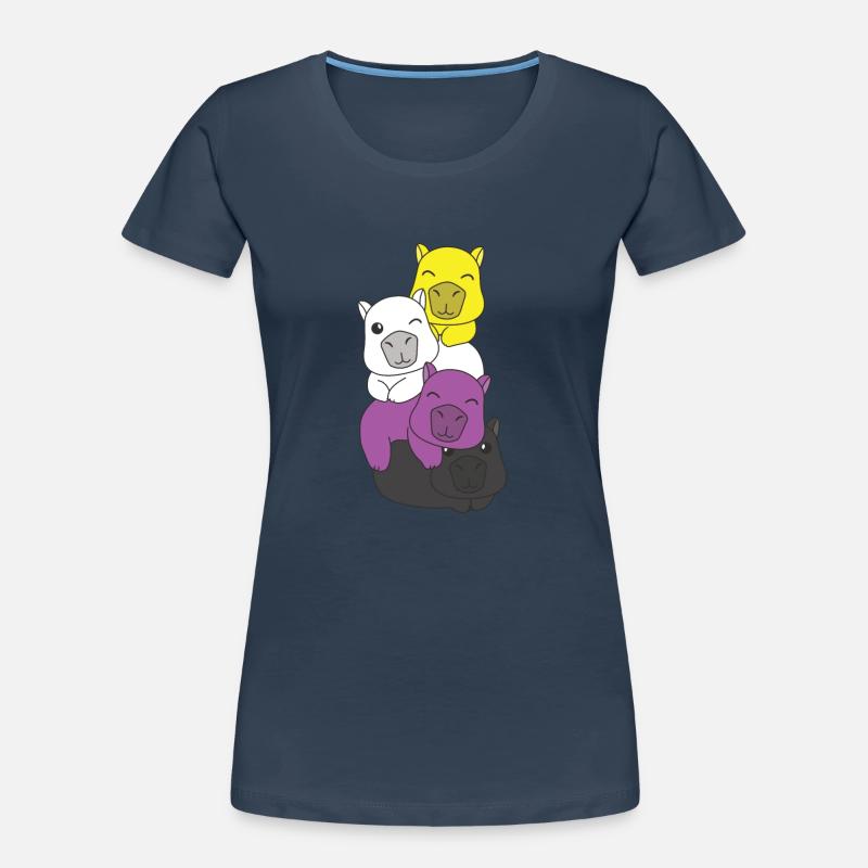 Nonbinary Flag Pride LGBTQ Cute Capybara Stack Women's Premium Organic T-Shirt