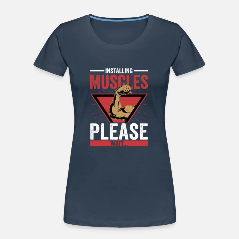 Installing Muscles Please Wait... Training Weight Women's Premium Organic T-Shirt