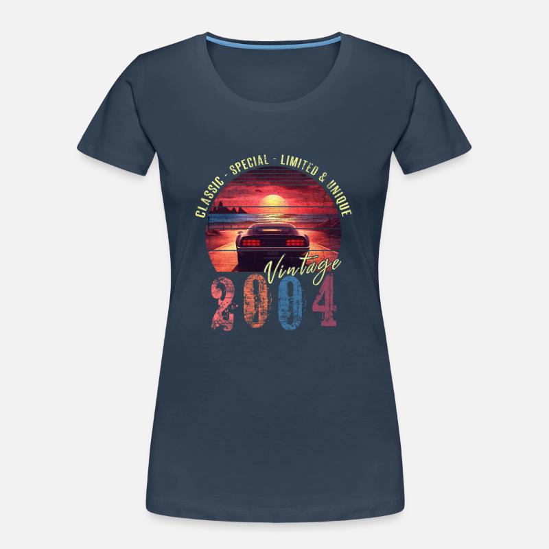 Millésime 2004 Anniversaire Synthwave Année de naissance 2004 T-shirt bio Premium Femme