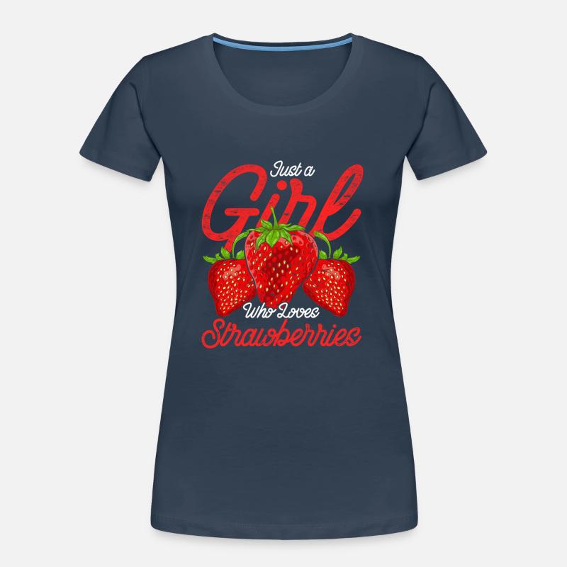 Nur ein Mädchen das Erdbeeren liebt Obst Erdbeere Frauen Premium Bio T-Shirt