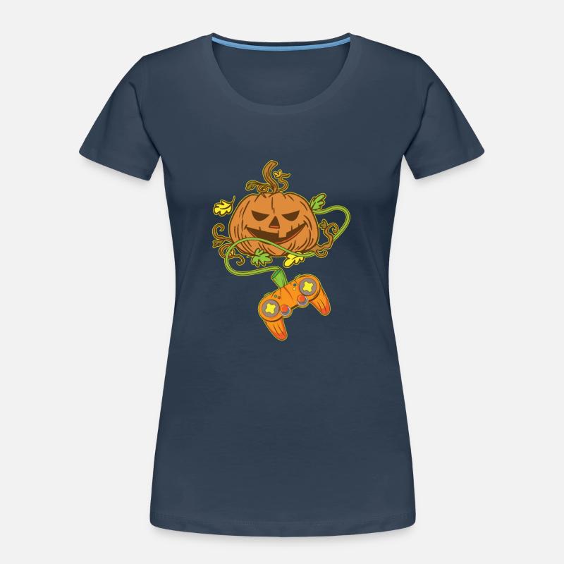 Halloween Jack O Lantern Video Game Controller Frauen Premium Bio T-Shirt