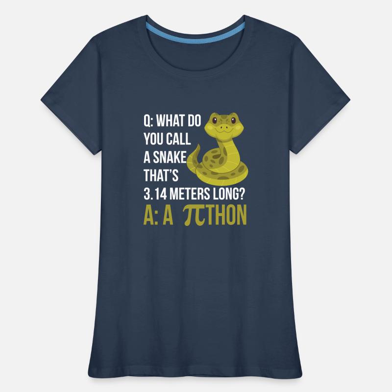 Python Pithon Pie Symbol Funny Math Teacher Happy Women's Premium Organic T-Shirt