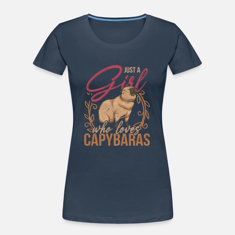 Nur ein Mädchen das Capybaras liebt Capybara Frauen Premium Bio T-Shirt