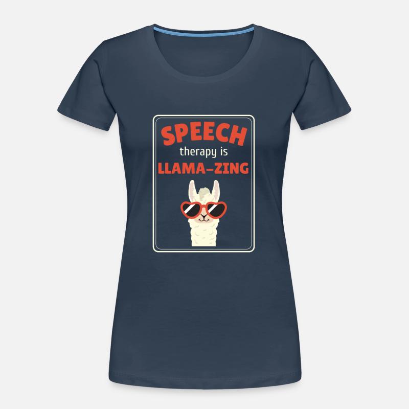 Speech Therapy Llama Speech Language Pathology Women's Premium Organic T-Shirt