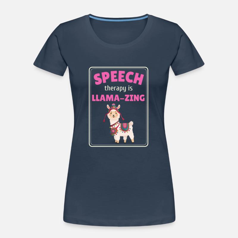 Speech Therapy Llama Speech Language Pathology Women's Premium Organic T-Shirt