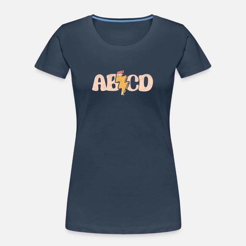ABCD Lightning Leopard Pencil 100th Day School Women's Premium Organic T-Shirt
