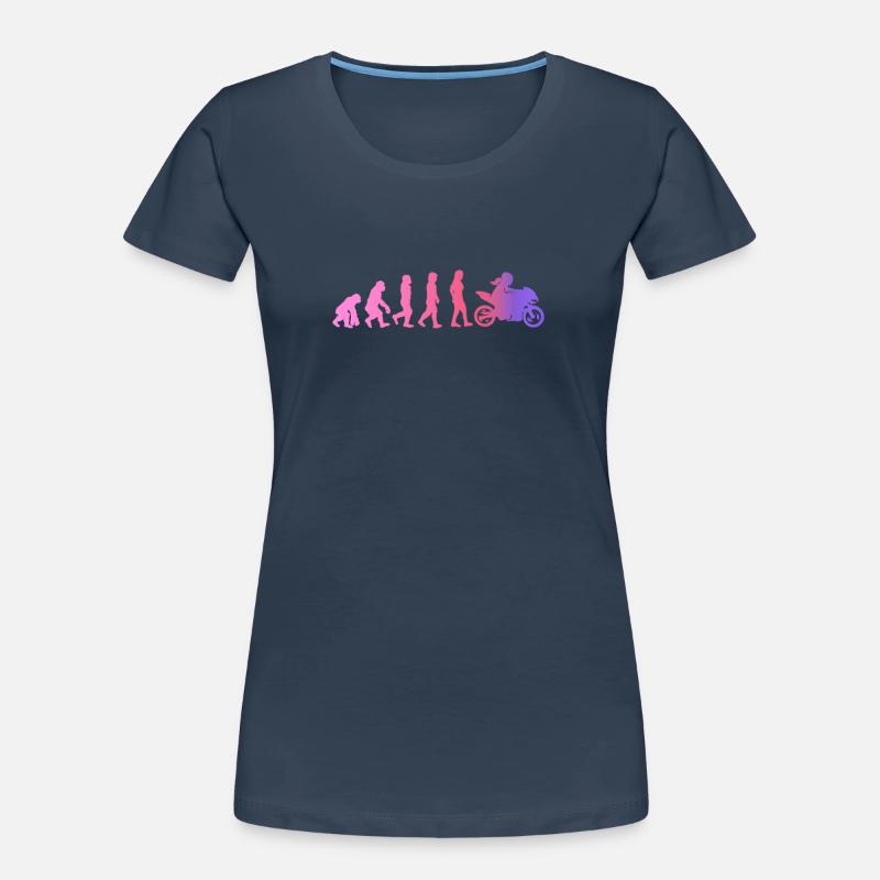 Motorradfahrerin Geschenk Bikerin Evolution Frauen Premium Bio T-Shirt