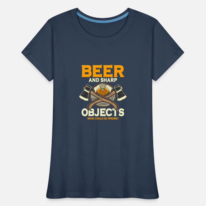 Beer And Sharp Objects Hatchet Ax Axe Throwing Women's Premium Organic T-Shirt