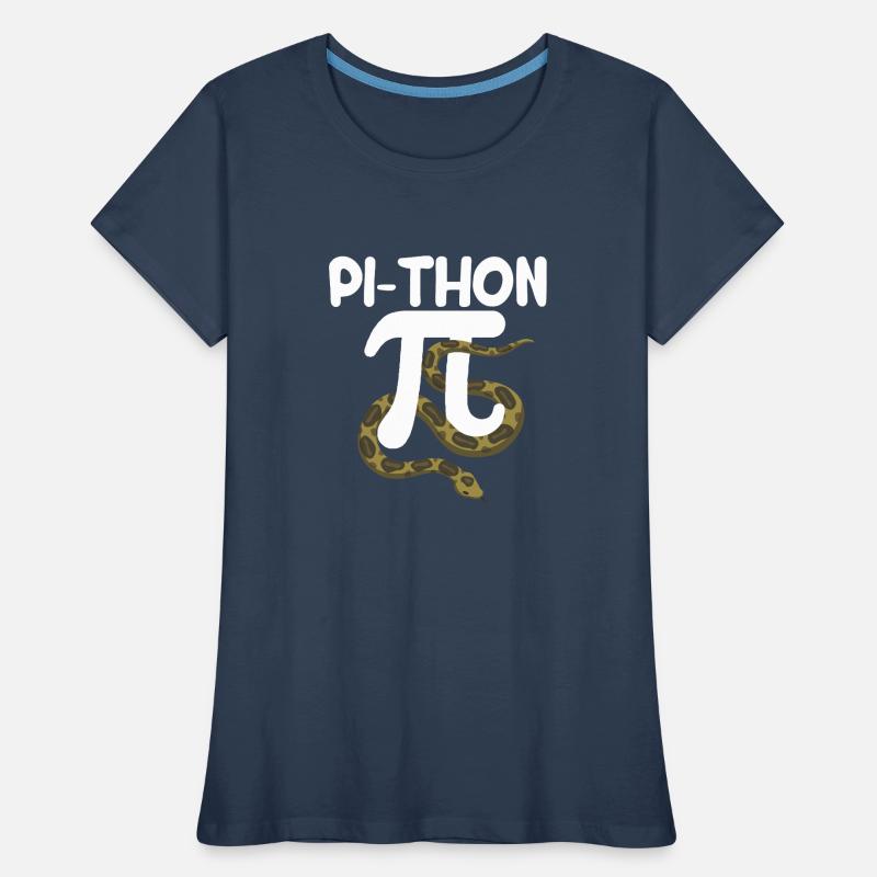 Pi-Thon Funny Pi Day Python Snake Math Women's Premium Organic T-Shirt
