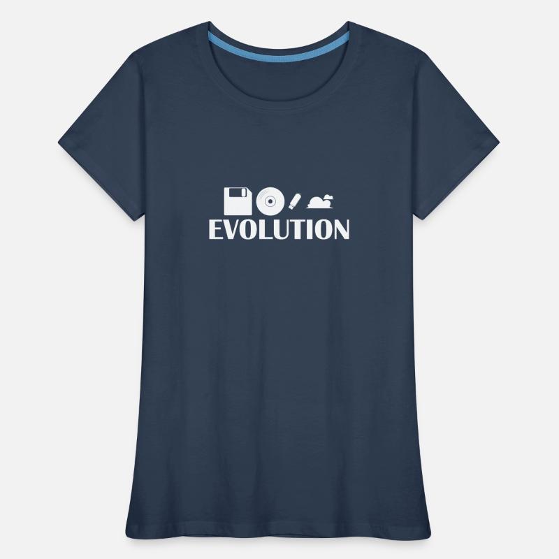 Evolution Diskette CD USB Stick Cloud Frauen Premium Bio T-Shirt