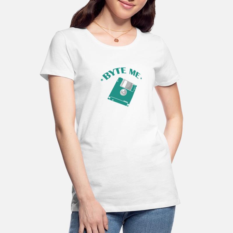 Byte me Floppy Disk Floppy Disk Retro Memory Module Women's Premium Organic T-Shirt