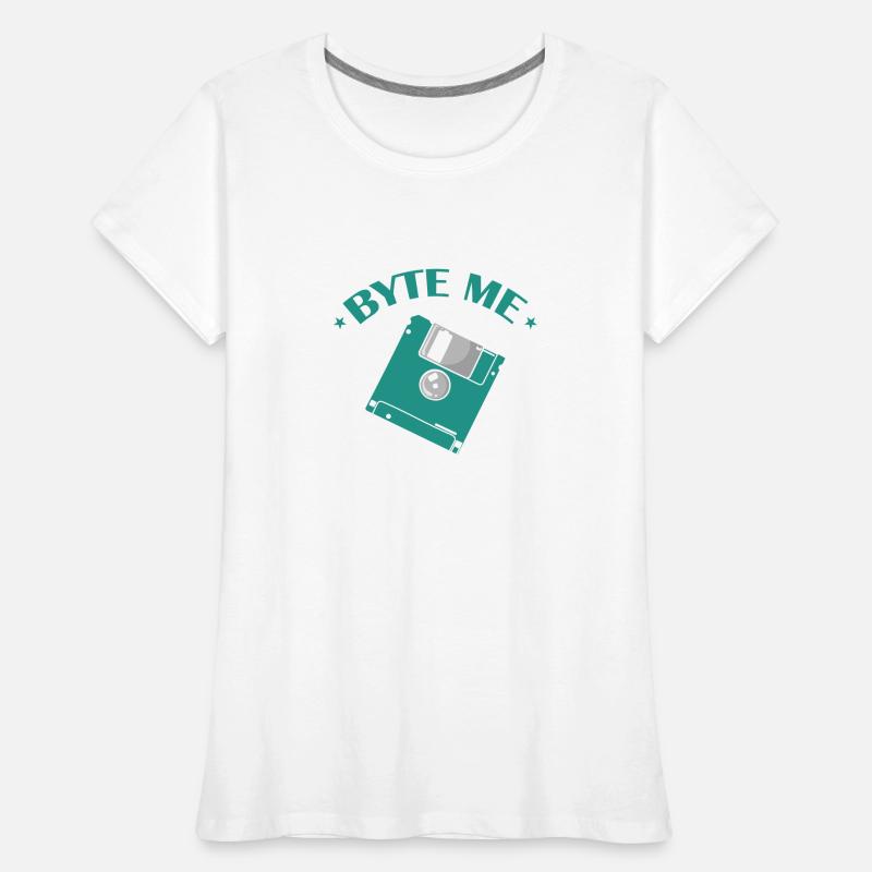 Byte me Floppy Disk Floppy Disk Retro Memory Module Women's Premium Organic T-Shirt