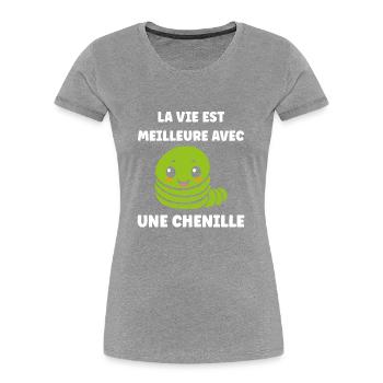 Chenilles insecte Amour petite chenille - T-shirt bio Premium Femme -  - Devant - Mia (176cm)