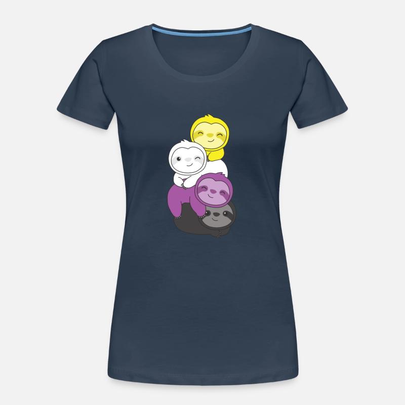 Nonbinary Flag Pride LGBTQ Cute Sloth Bunch Women's Premium Organic T-Shirt