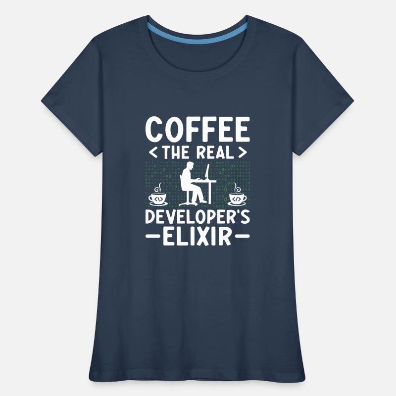 Coffee Coding Programmer Coder Developer Nerd Coff Women's Premium Organic T-Shirt