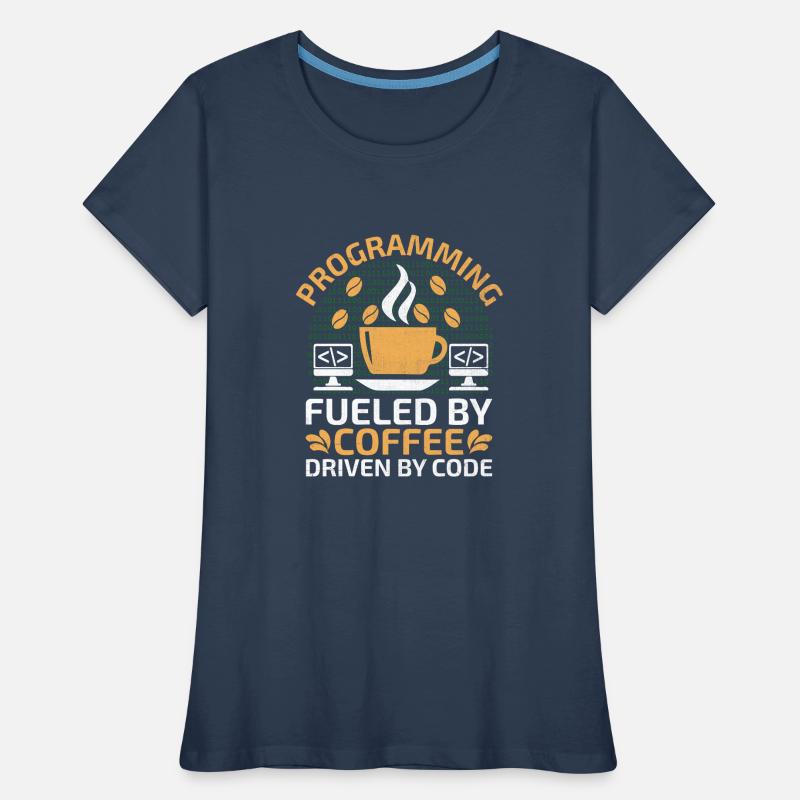 Kaffee-Codierung Programmierer Programmierer Entwickler Nerd Coff Frauen Premium Bio T-Shirt