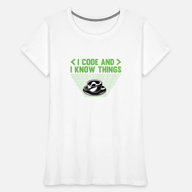 Kaffee-Codierung Programmierer Programmierer Entwickler Nerd Coff Frauen Premium Bio T-Shirt