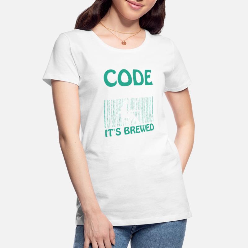 Coffee Coding Programmer Coder Developer Nerd Coff Women's Premium Organic T-Shirt