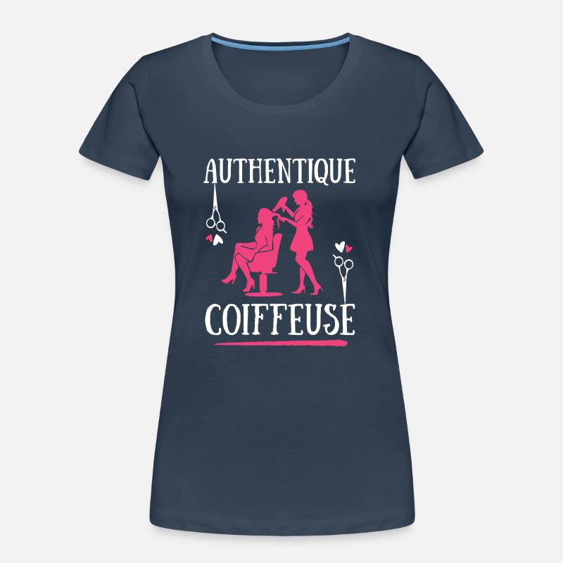 Authentique Coiffeuse coiffure salon coupe cheveux T-shirt bio Premium Femme