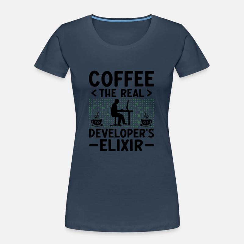 Café Codage Programmeur Codeur Développeur Nerd Coff T-shirt bio Premium Femme