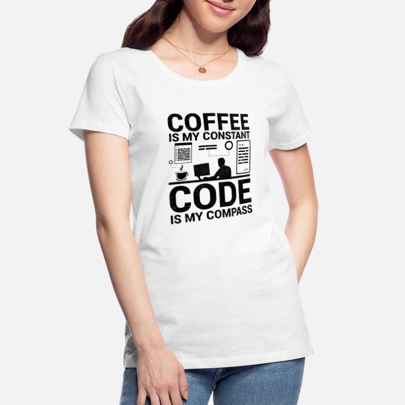 Kaffee-Codierung Programmierer Programmierer Entwickler Nerd Coff Frauen Premium Bio T-Shirt
