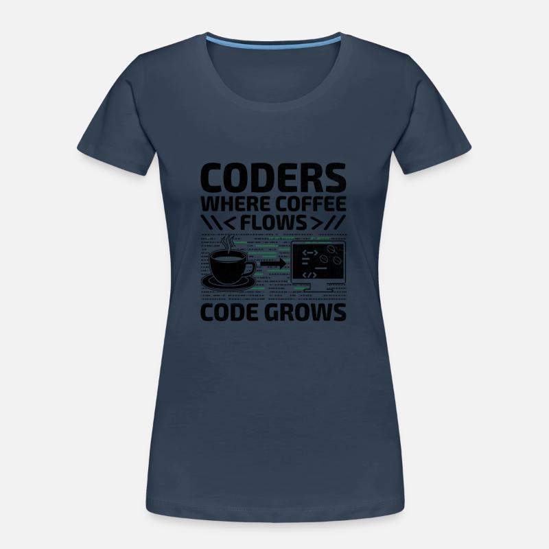 Coffee Coding Programmer Coder Developer Nerd Coff Women's Premium Organic T-Shirt
