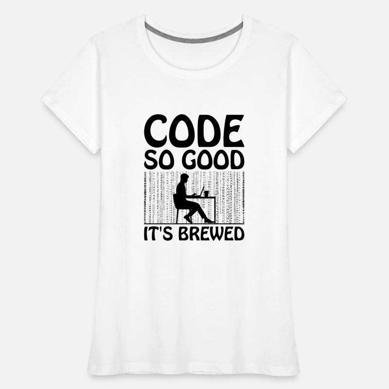 Kaffee-Codierung Programmierer Programmierer Entwickler Nerd Coff Frauen Premium Bio T-Shirt