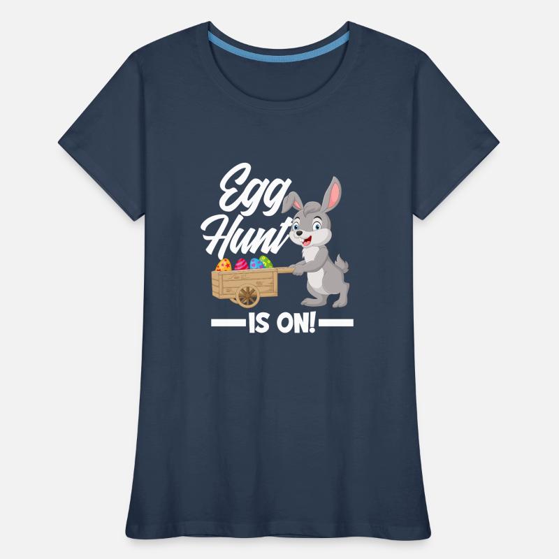 Easter Eggs Chasing Easter Bunny Easter Women's Premium Organic T-Shirt