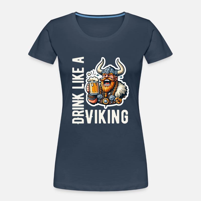 Bier Wikinger Krieger Prost Walhalla Odin Nordmann Frauen Premium Bio T-Shirt