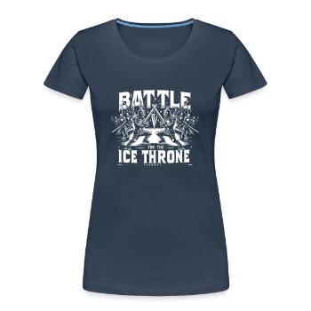 Eislaufen Schlittschuhläufer - Frauen Premium Bio T-Shirt - Navy - Vorne - Mia (176cm)
