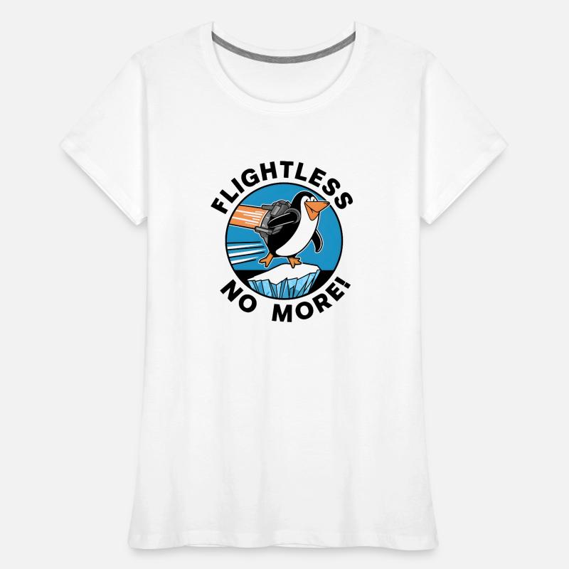 Penguin Jetpack Flight Design - Flightless no more T-shirt bio Premium Femme